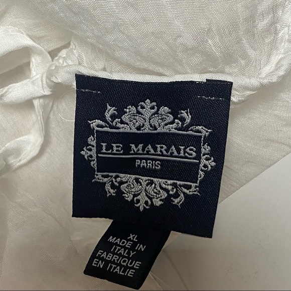 Le Marais Paris White Floral Lace Cold Shoulder Sheer Blouse Top Size XL - Picture 10 of 10